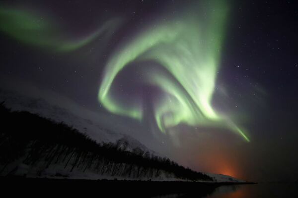 ALTA, NORWAY - MARCH 29:  A general view of the Aurora Borealis or Northern Lights between Jokelfjord and Alteidet on March 29, 2017 in Troms, Norway.  (Photo by Dean Mouhtaropoulos/Getty Images)