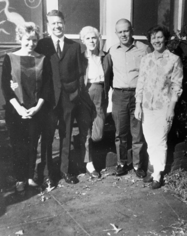 Ruth Carter, Jimmy Carter, mother Lillian Carter, brother Billy Carter, sister Gloria Carter, December 3, 1966 (Jimmy Carter Library)