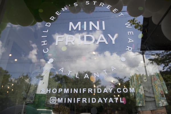 The exterior of Mini Friday, a children’s street wear store, in Atlanta’s Kirkwood community.(ALYSSA POINTER/ALYSSA.POINTER@AJC.COM)