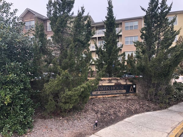 A woman’s body was found a few feet from Atlanta Heights Charter School and behind the Martin House at Adamsville Place senior living community. (Credit: Channel 2 Action News)