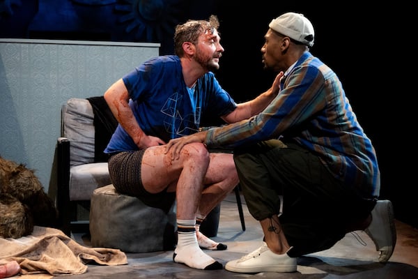 Matthew Busch (left) and Tyshawn Gooden in "Mercury" at Actor's Express.