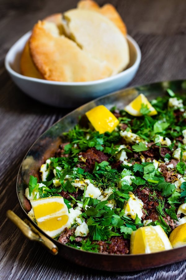 Seared lamb with halloumi and herbs. CONTRIBUTED BY HENRI HOLLIS