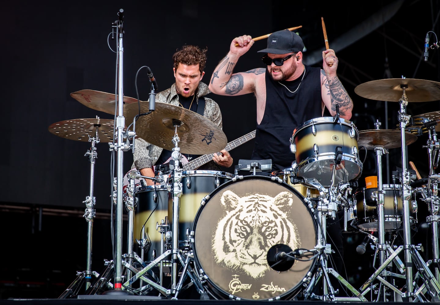 Atlanta, Ga: Royal Blood brought their massive, two-piece sound to the Peachtree Stage to close out Saturday afternoon. Photo taken Saturday May 4, 2024 at Central Park, Old 4th Ward. (RYAN FLEISHER FOR THE ATLANTA JOURNAL-CONSTITUTION)