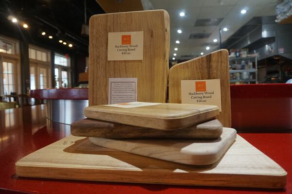  Wood cheese boards made by Marrietta woodworker Gary Herlinger are available at Muss & Turner's. Photo courtesy of Muss & Turner's.