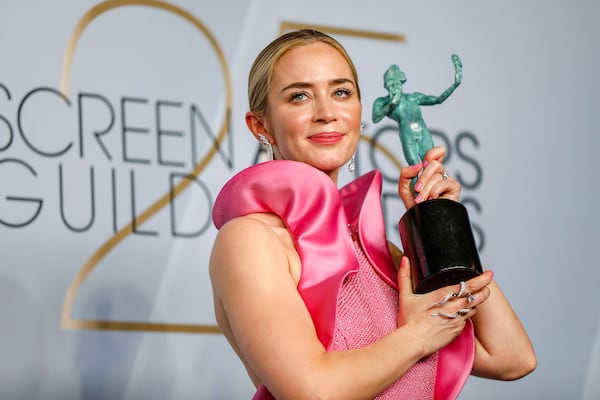 Emily Blunt backstage at the 25th Screen Actors Guild Awards at the Los Angeles Shrine Auditorium and Expo Hall on Sunday, Jan. 27, 2019. (Al Seib/Los Angeles Times/TNS)