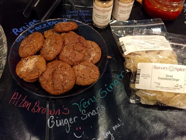 Alton Brown's "Very Ginger Ginger Snaps" are one of the many recipes demonstrated at Savory Spice in Virginia-Highland.