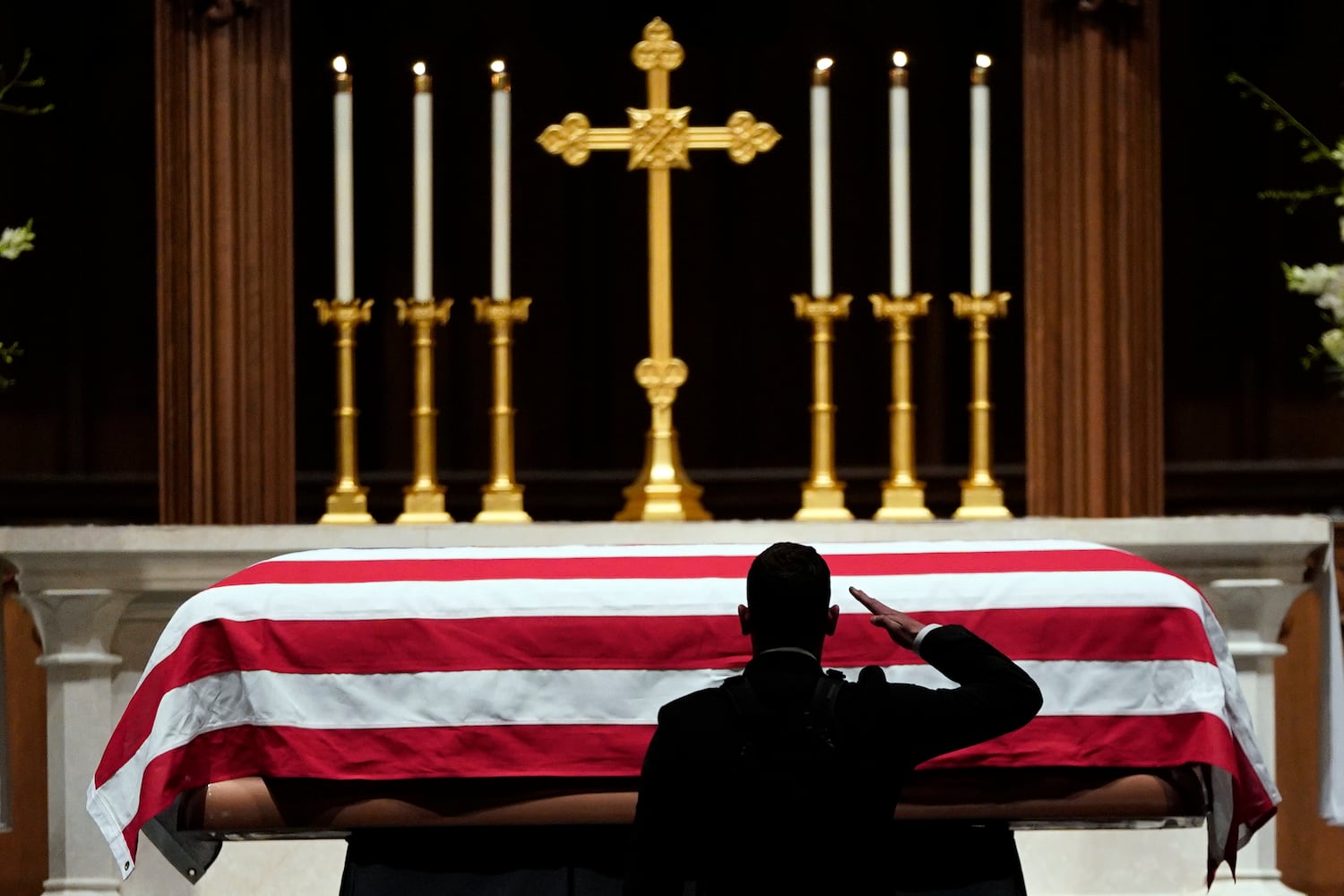 Photos: President George H.W. Bush lies in repose at Houston church