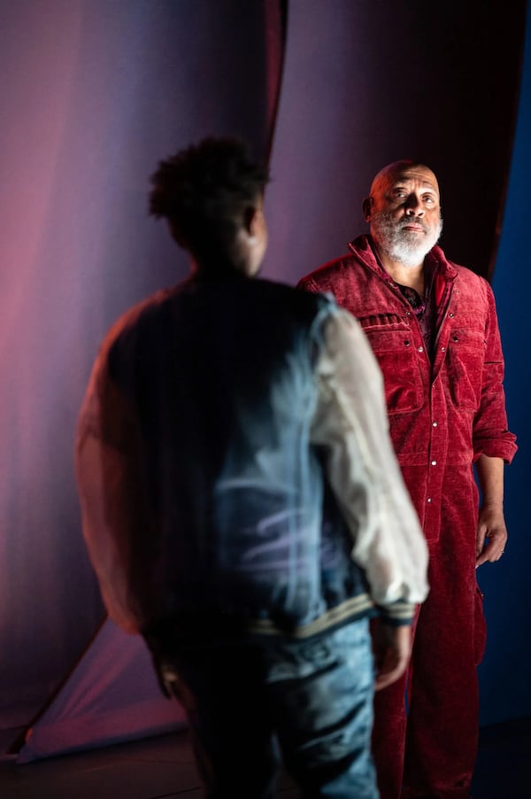 In the second act of "Bust," Mr. Woods (Keith Randolph Smith) has several monologues, "reflecting upon his past and his family with poetic, finely detailed storytelling," critic Benjamin Carr writes. Courtesy of Greg Mooney