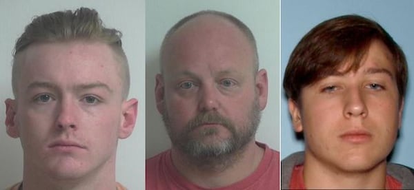 Kolbie Hadden Watters (from left), Roger Gene Watters, Jonathan Britt Lester (Credit: Walton County Sheriff’s Office)