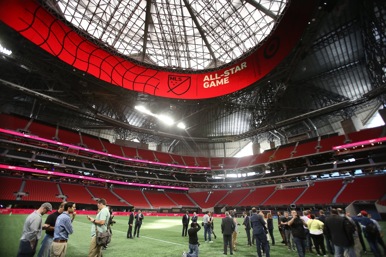 October 23, 2017.   MLS Commissioner Don Garber,  Atlanta United Owner Arthur Blank,  Atlanta Mayor Kasim Reed, Atlanta Sports Council President Dan Corso presented in a press conference the 2018 MLS All Star game at the Mercedes-Benz stadium on Monday 23, 2017.