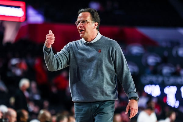 Georgia's Tom Crean coaches against Texas A&M at Stegeman Coliseum in Athens, Ga., on Tuesday, Jan. 4, 2021. (Photo by Tony Walsh)