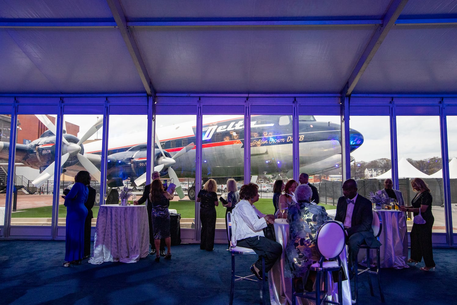 Delta Airlines celebrates its 100 year anniversary on Saturday, March 15, 2025 at the Delta Flight Museum. (Jenni Girtman for The Atlanta Journal-Constitution)