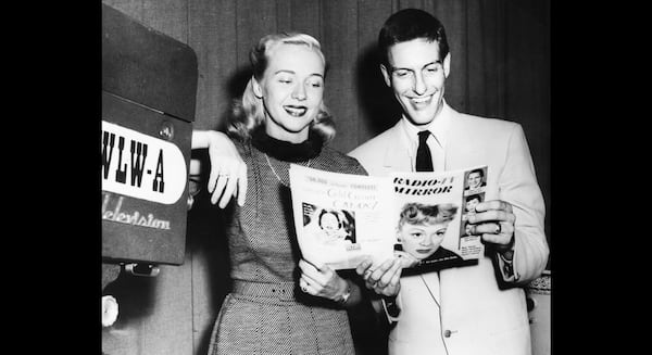 Dick Van Dyke with an unidentified woman during his early days with The Merry Mutes in Atlanta in the early 1950s. The comedy team had a TV show on WLWA, now WXIA. AJC file