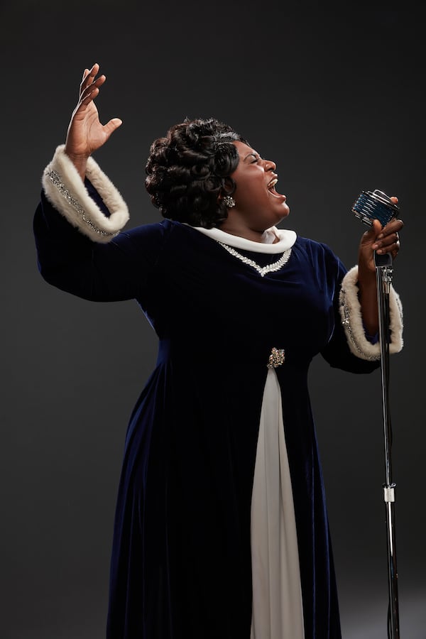 Danielle Brooks as Mahalia Jackson in the Lifetime film "Robin Roberts Presents: Mahalia Jackson," directed by Kenny Leon. Courtesy of Grant Harder