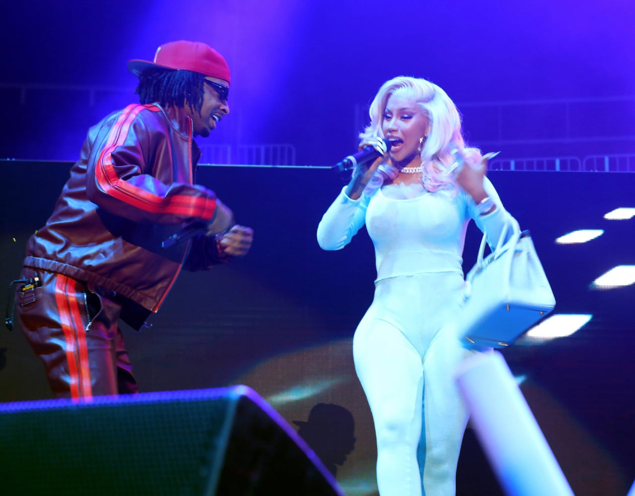 21 Savage and Cardi B perform at the annual Hot 107.9 Birthday Bash ATL. The sold-out concert took place Saturday, June 17, 2023, at State Farm Arena. Credit: Robb Cohen for the Atlanta Journal-Constitution
