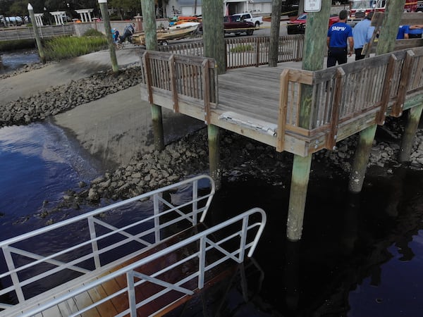 A gangway collapse in St. Marys, Ga., injured 14 people on Sept. 20, 2022. An investigation later found welds connecting the gangway to the wooden dock failed. (Courtesy of the city of St. Marys)