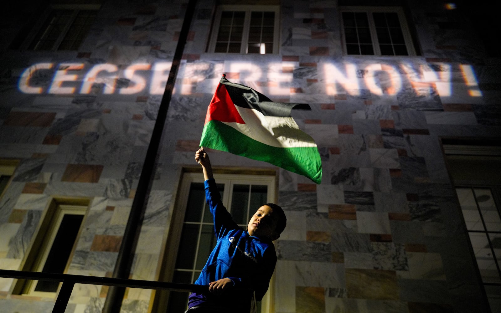 Protesters gathered for a second day of pro-Palestine demonstrations on the Emory University quad.