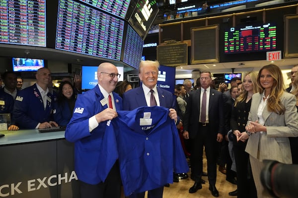 President-elect Donald Trump walks the floor of the New York Stock Exchange, Thursday, Dec. 12, 2024, in New York. (AP Photo/Alex Brandon)