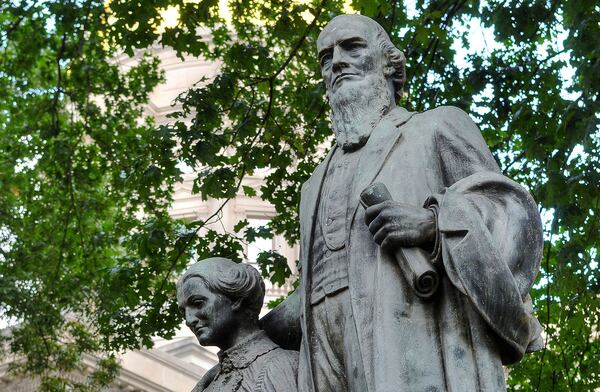 This statue of Joseph Brown stands on the Capitol grounds. (Chris Hunt/ Special to the AJC)