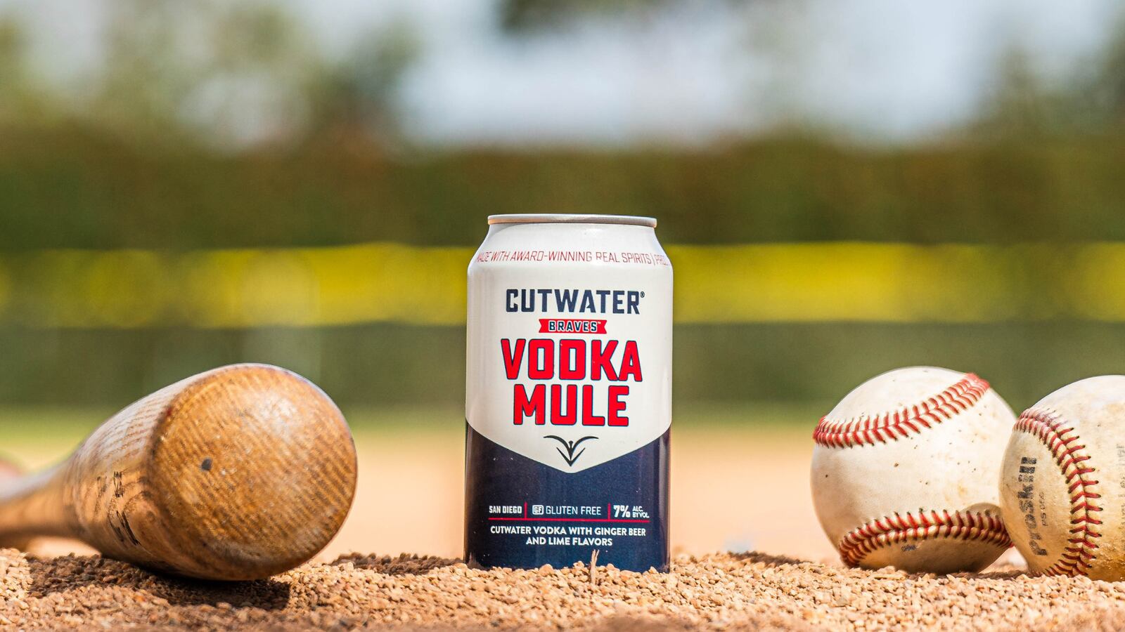 Cutwater's canned vodka mule, co-branded with the Atlanta Braves, is available at area package stores and Truist Park. Courtesy of Cutwater Spirits