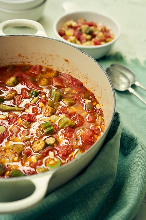 Snookums's Okra Soup is a recipe inspired by a favorite dish of the author's Gullah-Geechee great-grandfather from "The Way Home: A Celebration of Sea Islands Food and Family With Over 100 Recipes" by Kardea Brown. (Courtesy of Sully Sullivan)