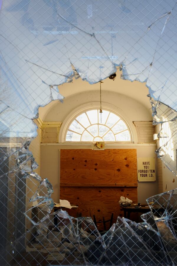 "Dormitory Doorway - Sara Allen Quadrangle" by Andrew Feiler is featured in an exhibition at Atlanta University Center Robert W. Woodruff Library and Galleries. Photo credit: Andrew Feiler