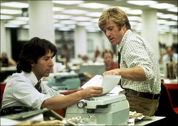 Dustin Hoffman, left, starred with Robert Redford in "All The President's Men."