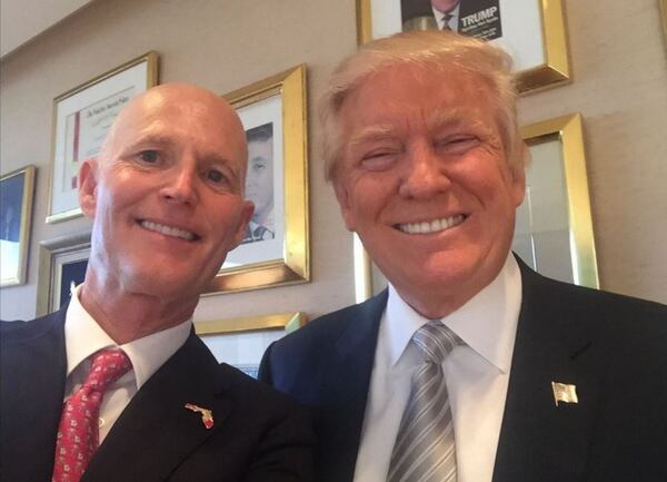 Gov. Rick Scott with President Donald Trump when Trump was president-elect. (@FLGovScott Twitter account)