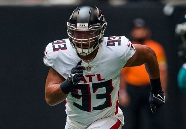 Former Falcons linebacker James Vaughters, who played at Tucker High and Stanford, played in 10 games last season and had a sack at outside linebacker. 