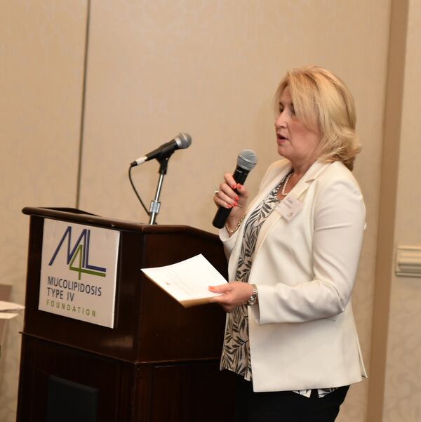 Susan Slaugenhaupt, a professor of Neurology and scientific director at the Massachusetts General Research Institute, describes the state of ML4 research  during the ML4 International Research Conference held last month in Atlanta. CONTRIBUTED BY BETH INTRO PHOTOGRAPHY