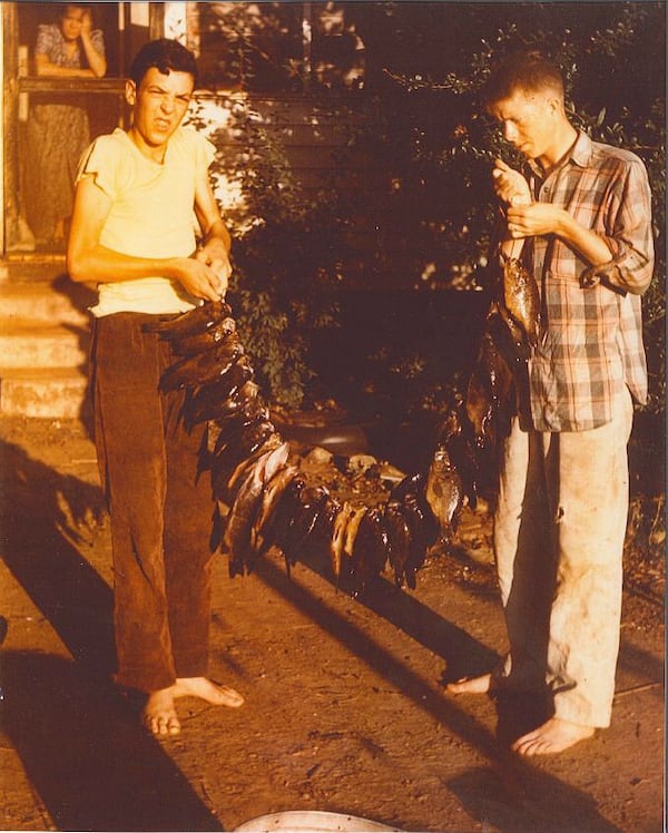 Allie Smith (Rosalynn's mother), Murray Smith (Rosalynn's brother), and Jimmy Carter are pictured in 1948. / Courtesy of Edgar Smith.