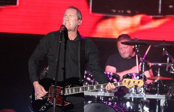 OMD - bassist/singer Andy McCluskey shown - performed with Berlin and The B-52s at Cadence Bank Amphitheatre at Chastian Park on Sept. 7, 2019. Photo: Melissa Ruggieri/Atlanta Journal-Constitution