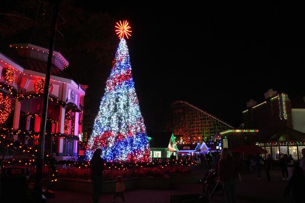 Ride the roller coasters at Six Flags Over Georgia and admire the twinkling holiday lights. 
(Courtesy of Six Flags Over Georgia)