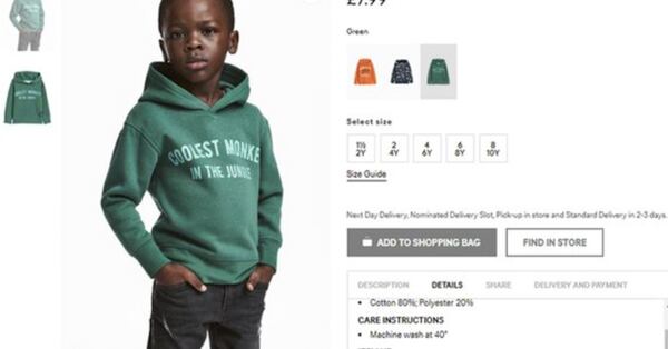 An image on H&M U.K. e-commerce site caused a social media uproar