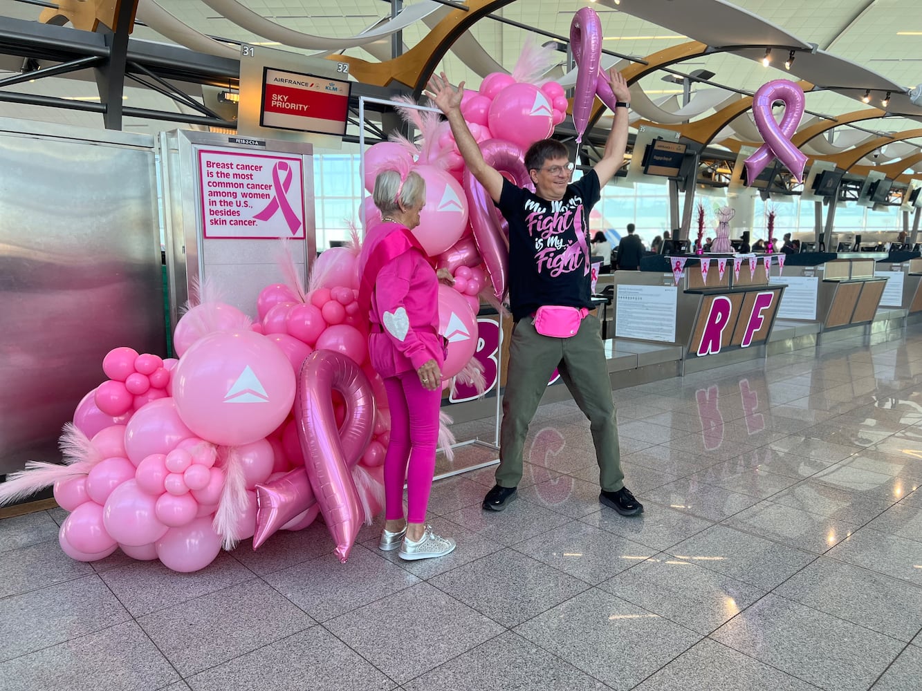 Delta's Pink Plane flight of breast cancer survivors took off Monday