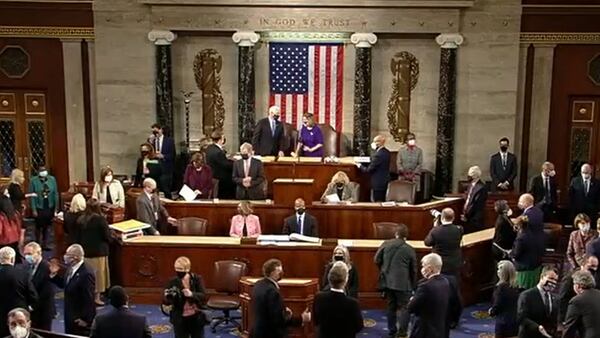 Congress holds a joint session Jan. 6, 2021, to confirm Electoral College votes in the 2020 presidential election. Four Georgia Republicans in the U.S. House voted to sustain objections to the certification of the Electoral College vote that gave Democrat Joe Biden his victory over Donald Trump.