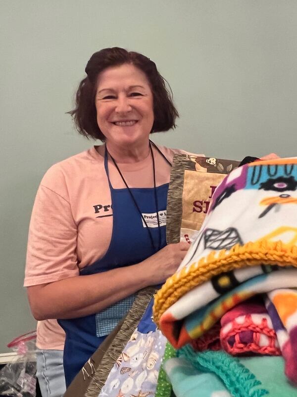 Christine Newby runs the Augusta chapter of Project Linus, a non-profit organization that creates and distributes blankets to kids in need. (Courtesy of Charmain Brackett/Augusta Good News)