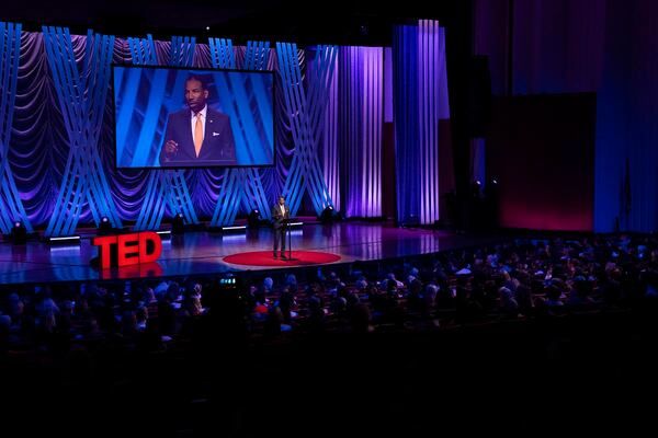 Andre Dickens speaks at SESSION 2 at TEDWomen 2023: Two Steps Forward. October 11-13, 2023, Atlanta, GA. Photo: Gilberto Tadday / TED