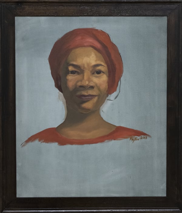 Among the art that Mercer University will feature of former student Gwendolyn Payton is this self-portrait. Payton was not allowed to hold her senior art exhibit in 1972, a decision she believes was racially driven. Now. a chance meeting with a current Mercer professor rectified that wrong and her art show is being held through Oct. 16. Courtesy of Gwendolyn Payton