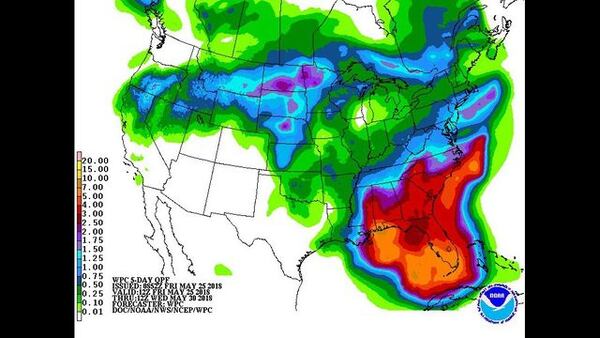 Five day forecast map. (Photo: National Oceanic and Atmospheric Administration)