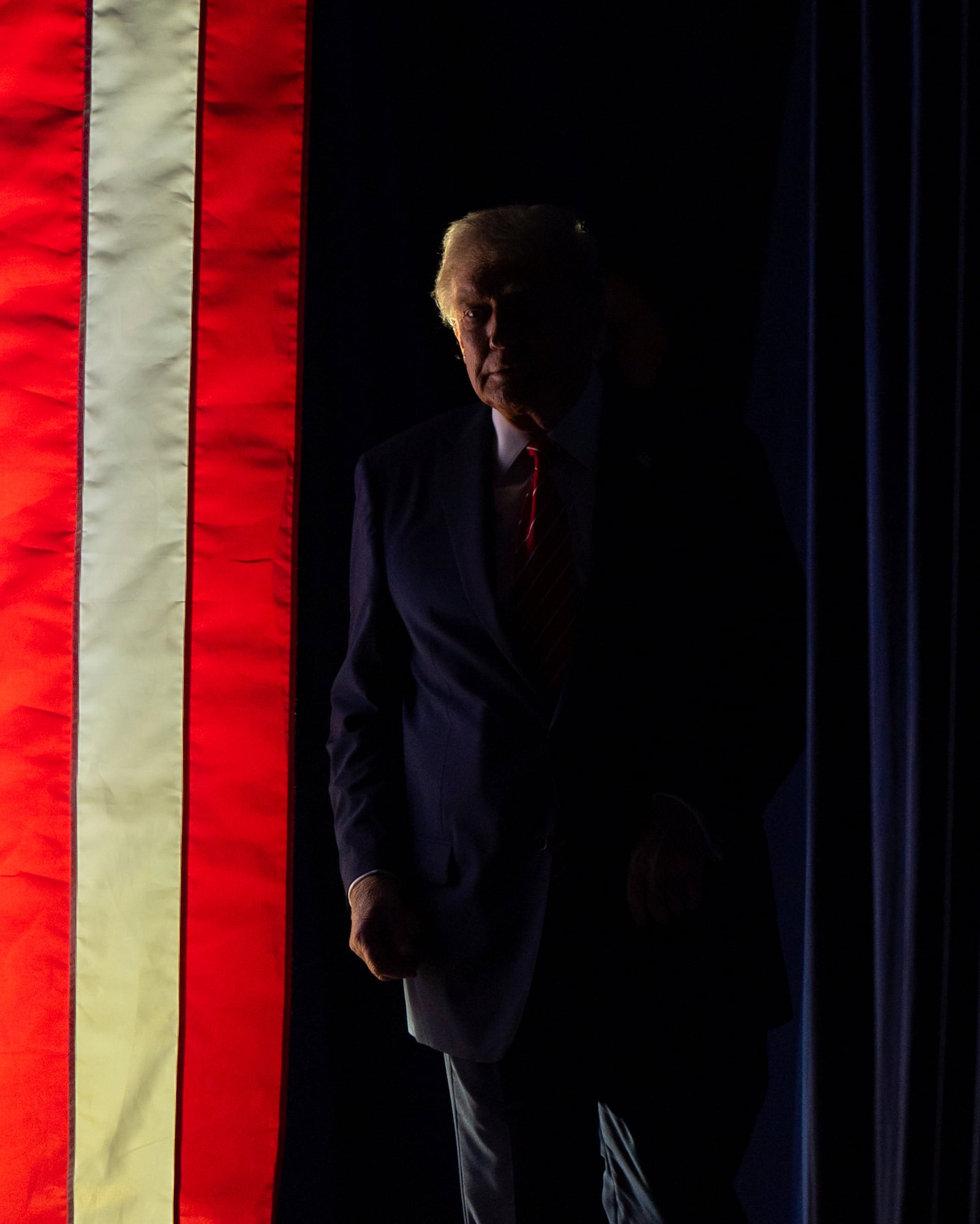 Republican presidential nominee former President Donald Trump arrives to speak at a campaign rally at Rocky Mount Event Center, Wednesday, Oct. 30, 2024, in Rocky Mount, N.C. (AP Photo/Julia Demaree Nikhinson)