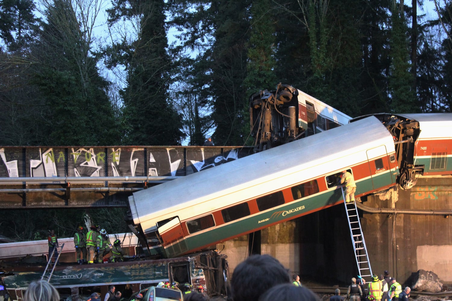 Photos: Amtrak train derails in Washington