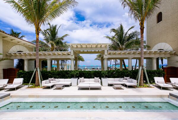 The outdoor spa area for Leslie Streeter’s staycation at The Breakers hotel in Palm Beach on May 21, 2016. (Richard Graulich / The Palm Beach Post)