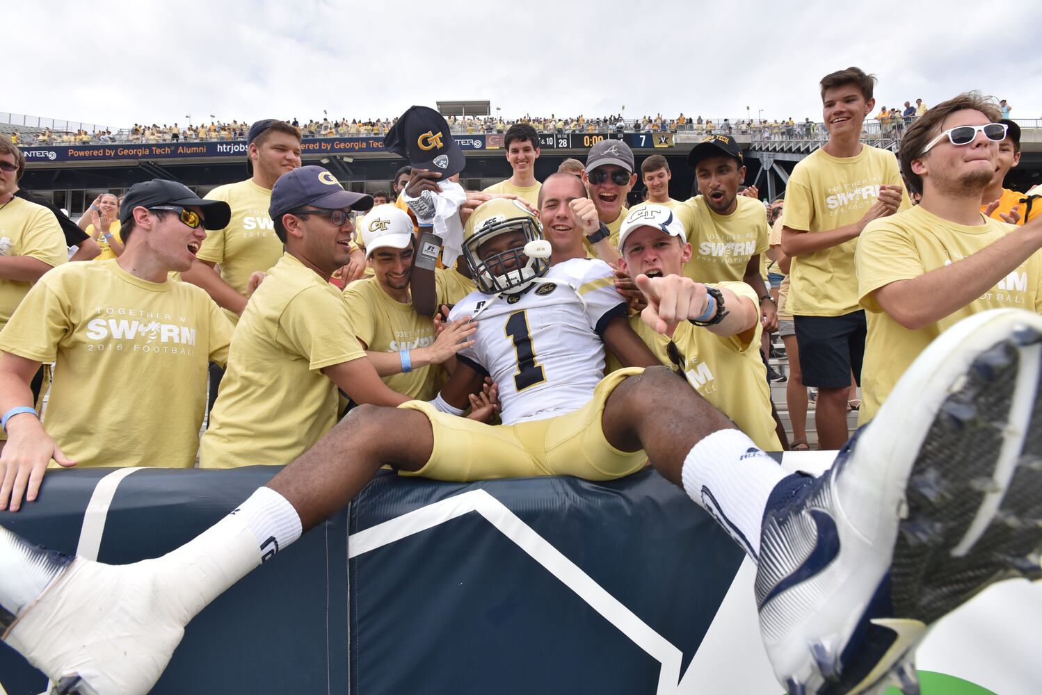 Jackets celebrate against the SEC