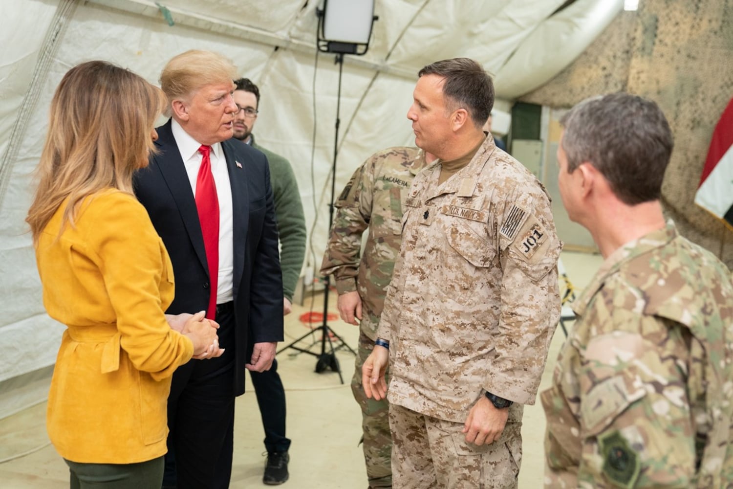 Trump makes unannounced visit to troops in Iraq