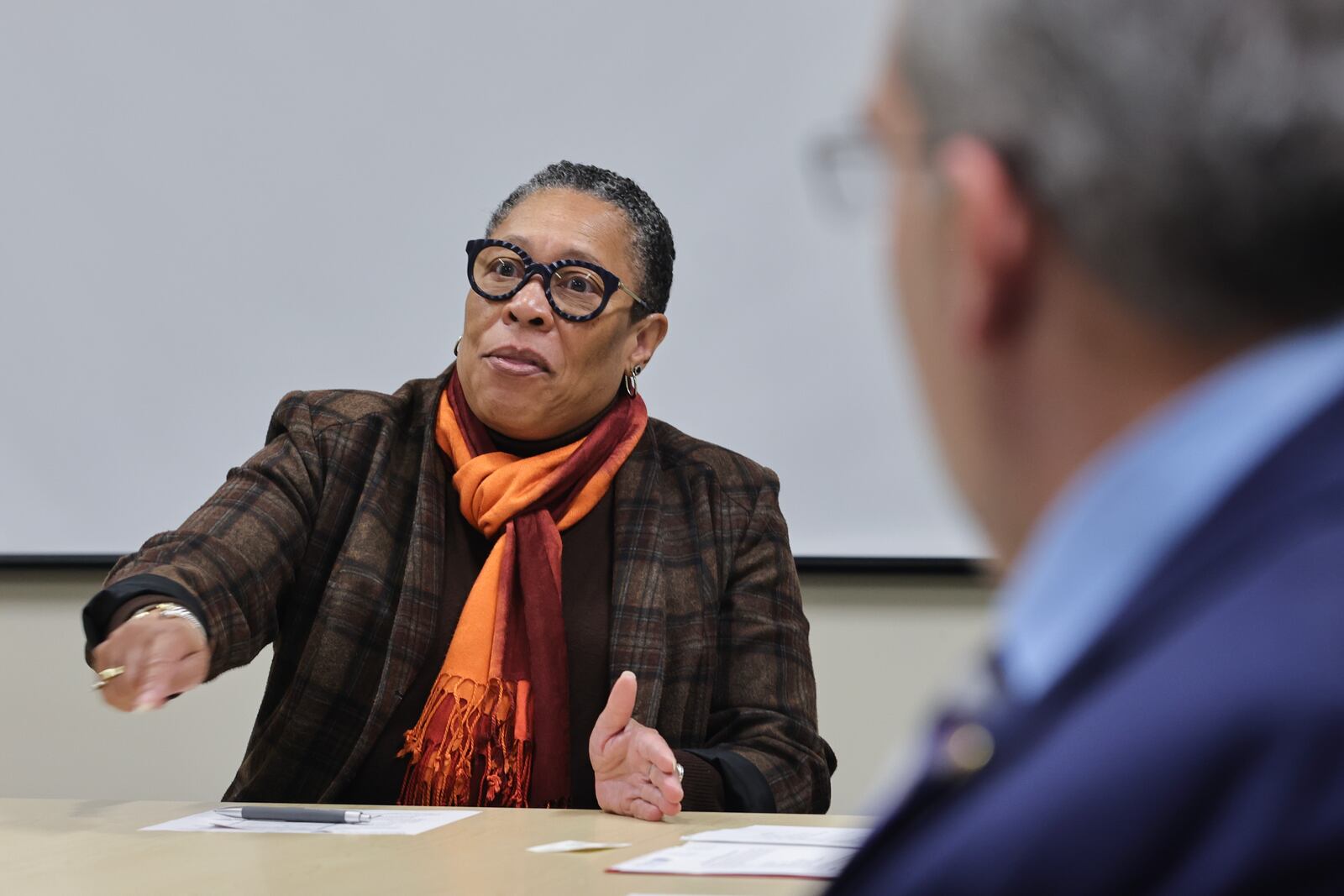 U.S. Department of Housing and Urban Development Secretary Marcia L. Fudge speaks during a roundtable discussion at The Good Samaritan Health Center In Norcross as a part of The Biden’s Administration’s ‘Invest In America” tour on Monday, April, 3 2023. (Natrice Miller/natrice.miller@ajc.com)