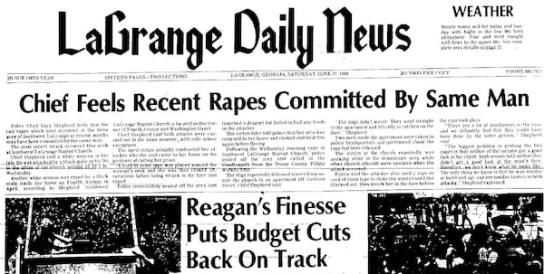 In July 1981, LaGrange's then-police chief Gary Sheperd told the LaGrange Daily News about the patterns between sexual assaults that were happening at LaGrange College. Courtesy of the Troup County Archives