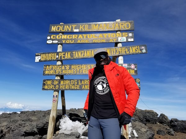 As part of his journey to become the first American-born African-American man to reach the summit of Mount Everest, Jermaine Middleton of Cobb County climbed Mount Kilimanjaro in Tanzania in November 2018. In April, he plans to climb Everest. CONTRIBUTED