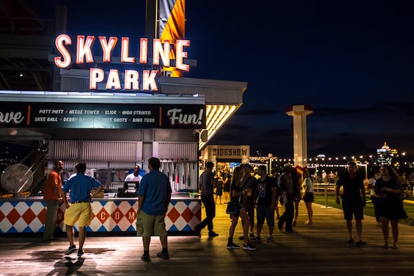 Ticket holders at Mardi Gras on the Roof at Ponce City Market also get access to Skyline Park, featuring carnival games, rides and miniature golf. Contributed by Jenni Girtman / Atlanta Event Photography