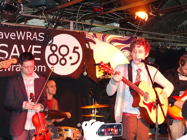 A "Save WRAS" protest at the Drunken Unicorn last year. CREDIT: Rodney Ho/ rho@ajc.com